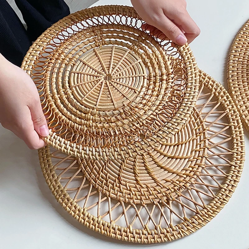 Round Wicker Tray Rattan Woven - огляд і ціна Rattan Plant Basket